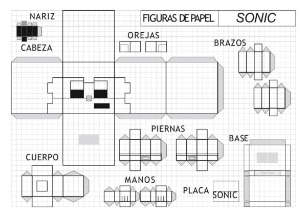 Plantilla Sonic para colorear pag. 1
