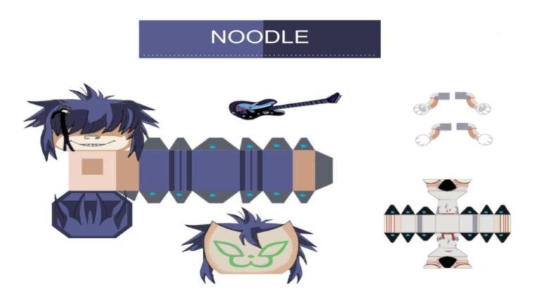 Papercraft 2d Papercraft Gorillaz: Figura de papel 3D de Gorillaz en PDF